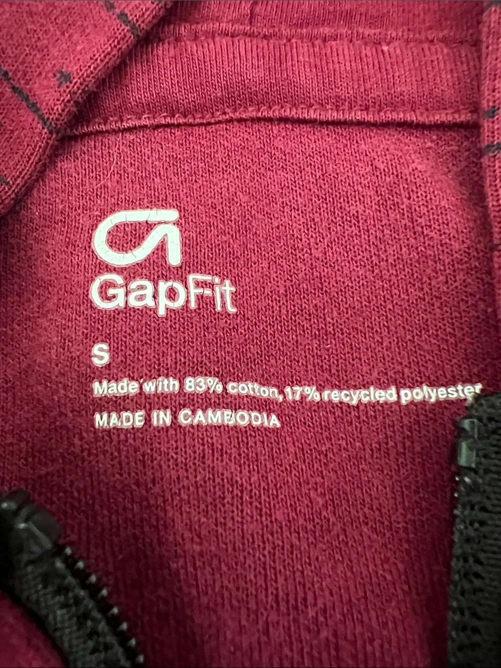 GAP Kids Maroon Hooded Zip Jacket with Black Trim